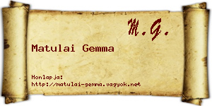 Matulai Gemma névjegykártya